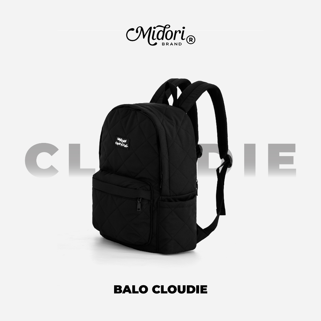 Balo Cặp Đựng Laptop CLOUDIE Nhiều Ngăn Chần Bông Nam Nữ Đi Học Làm Chống Sốc Du Lịch | M STUDIO