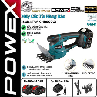 Máy cắt tỉa vườn POWEX PW-CHR800G1 – 2 lưỡi đa năng, 800W, nhịp cắt 3000 v/ph