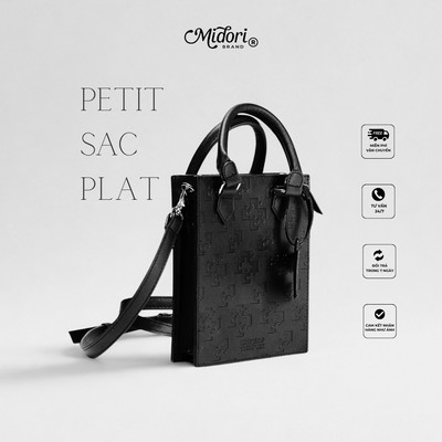 Túi Xách Sac Plat Đeo Chéo Da PU Nam Nữ Monogram Petit Dập Chìm Đựng Điện Thoại Đi Chơi | M STUDIO