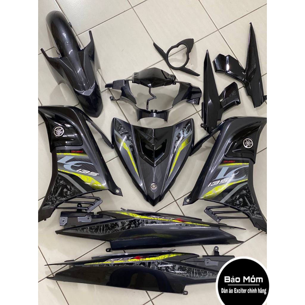 Dàn Áo Exciter 135 Xám Đen Tem LC V6 - Phụ Kiện Chất Lượng Cao