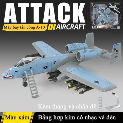 Mô hình máy bay cường kích A-10 Thunderbolt II USA KAVY bằng hợp kim có nhạc và đèn thang chân đế