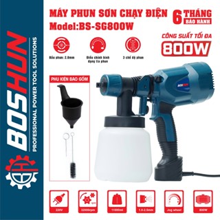 Máy Phun Sơn BOSHUN BS-SG800W, Ruột Đồng 100%, Công Suất 800w, Bình 1000ml, Kim Phun Bằng Đồng