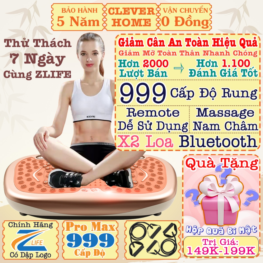  Máy Rung Toàn Thân Chính Hãng Zlife 999 Cấp Pro Max Máy Massage Bụng Giảm Mỡ Giảm Cân Hiệu Quả 