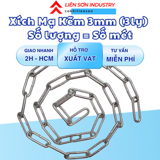 Dây xích mạ kẽm 3mm(3ly) - 4mm(ly) BÁN THEO TỪNG MÉT dùng làm dây xích cho, dây treo đồ, dây phơi đồ