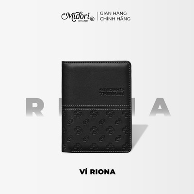 Ví Da PU Cầm Tay Đứng Bóp Đựng Tiền Thẻ RIONA Nam Nữ Monogram Nhiều Ngăn Nhỏ Gọn | M Studio