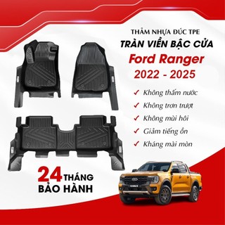  Thảm Lót Sàn Ô Tô TPE Cao Cấp Ford Ranger 2013 - 2025 TRÀN VIỀN BẬC CỬA Thảm Nhựa Đúc Nguyên Khối 