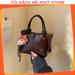   Mở Bán Tặng Charm  Túi xách nữ túi đeo chéo đeo vai cầm tay dáng chậu da trơn quai tròn đi chơi thời trang 713 