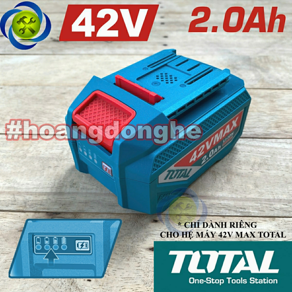 Pin Lithium 42V 2.0Ah TOTAL TFBLI42201 sử  dụng cho máy hệ pin 42V TOTAL