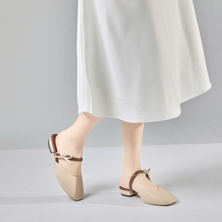 Dép Sục Nữ MWC 8479 - Dép Sục Nữ Mũi Oval Phối Quai Mảnh Đính Nơ Thời Trang Thanh Lịch