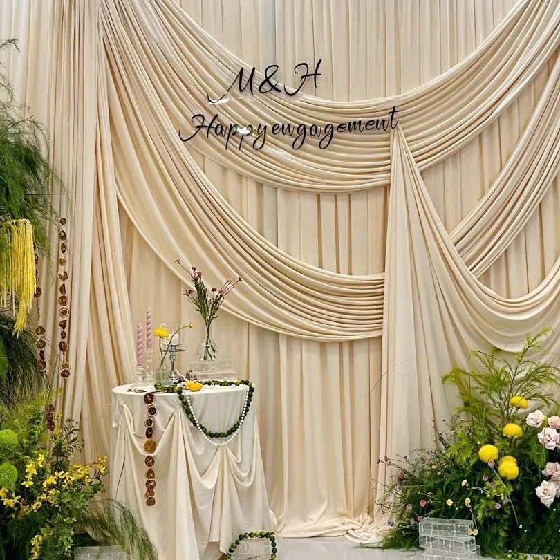 Rèm Vải Thun Lạnh Màu Nu Khổ Rộng 1m7 Làm Phông Nền Chụp Ảnh Trang Trí Đám Cưới, Backdrop Sinh Nhật,