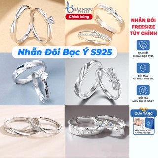 Nhẫn đôi bạc nam nữ S925 (tổng hợp mẫu), Nhẫn cặp freesize, Quà tặng ý nghĩa cho cặp đôi - THMN