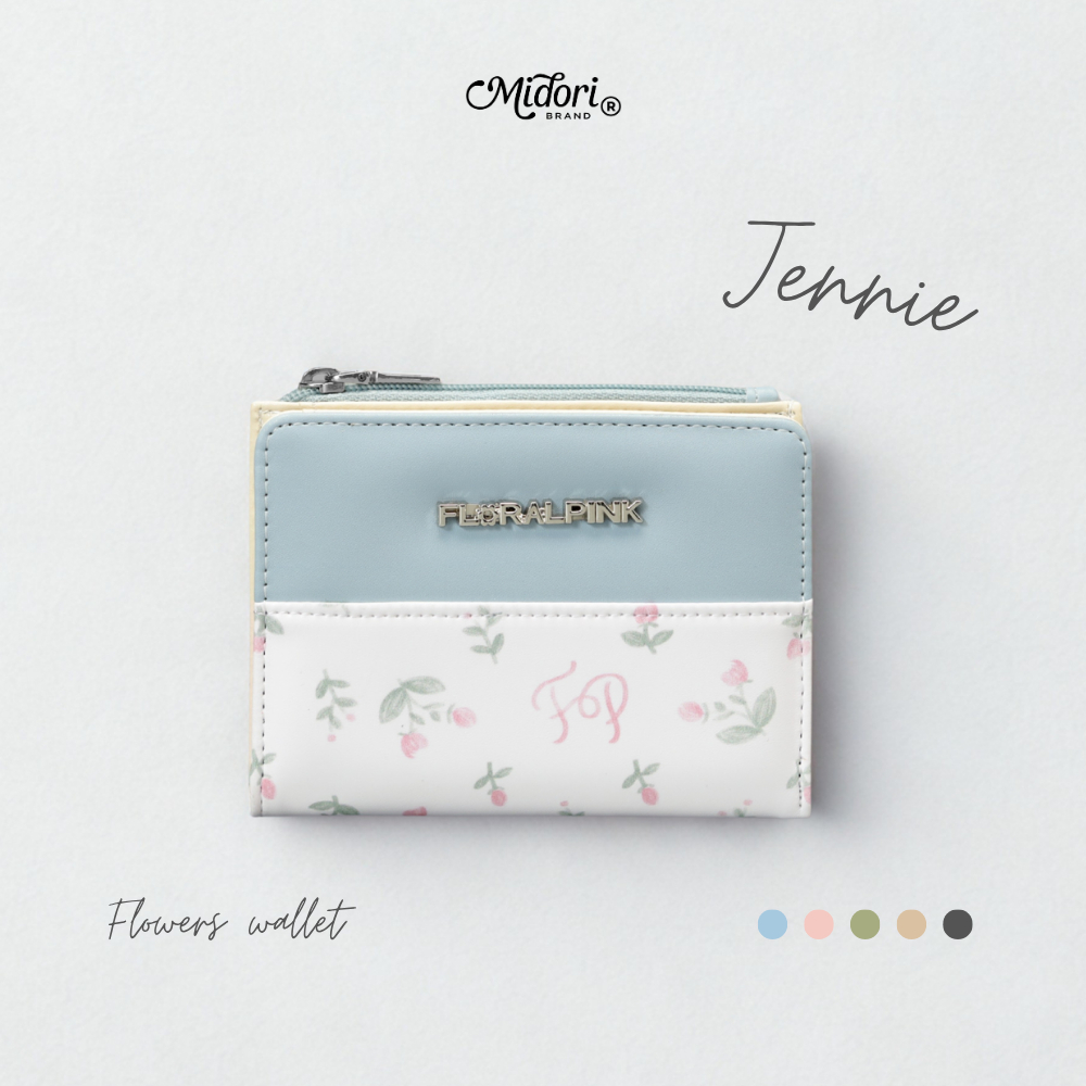 Ví Ngắn JENNIE Nữ Họa Tiết Dễ Thương Trượt Nước Cầm Tay Mini Đẹp Cao Cấp Nhiều Ngăn | M STUDIO