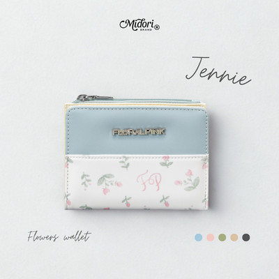 Ví Ngắn JENNIE Nữ Họa Tiết Dễ Thương Trượt Nước Cầm Tay Mini Đẹp Cao Cấp Nhiều Ngăn | M STUDIO