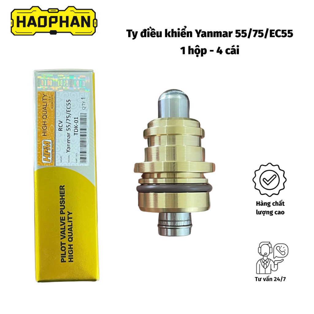 Ty Điều Khiển Máy Xúc Yanmar 55/75/Volvo EC55, Φ10mm, Dài 44mm – Hàng HPM. Phụ Tùng Hảo Phan