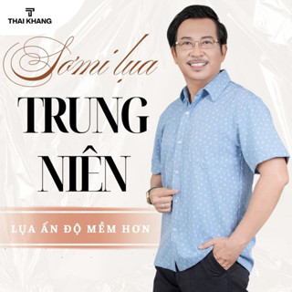 Áo sơ mi nam ngắn tay trung niên THÁI KHANG vải lụa mềm form classic rộng rãi thoải mái  ATK15