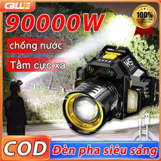   Chiếu sáng 72 giờ  Đèn pin đội đầu đội đầu siêu sáng IPX6 chống thấm nước đa chức năng và dễ mang theo Có thể sạc lại 