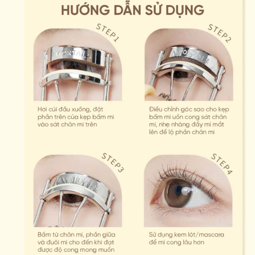 Ảnh 8 của Bấm Mi AMORTALS Dụng Cụ Uốn Cong Lông Mi , Giữ Nếp Lâu Dài, đầu đệm siêu mềm