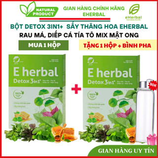 [Combo 5 Hộp tiết kiệm kèm Bình] Detox 3in1+ Rau má diếp cá Tía Tô Mix Mật Ong Sấy Thăng Hoa Eherbal