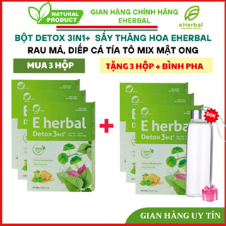 [Mua 3 Tặng 3+ Bình] Detox 3in1+ (Rau má, diếp cá, Tía tô Mix mật ong) Sấy Thăng Hoa Eherbal