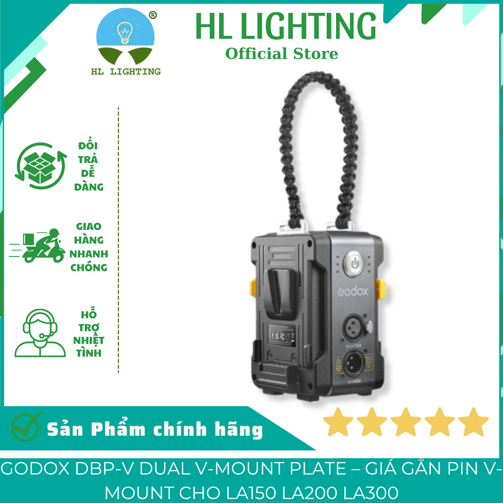 Godox DBP-V Dual V-Mount Plate – Giá Gắn Pin V-Mount Cho LA150 LA200 LA300 Seri HL Lighting