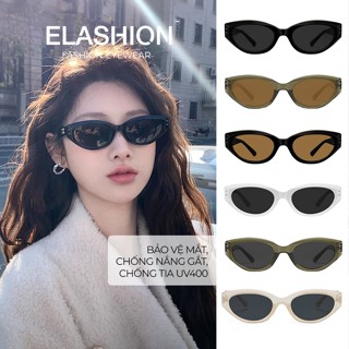 Kính râm thời trang ELASHION, Kính mắt thiết kế hiện đại, sang trọng với dáng mắt mèo cá tính, trẻ trung - E141