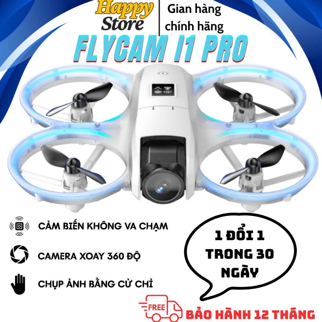 Flycam I1 Max gập gọn , camera 4K, nhào lộn, điều khiển qua điện thoại dễ dàng, drone flycam