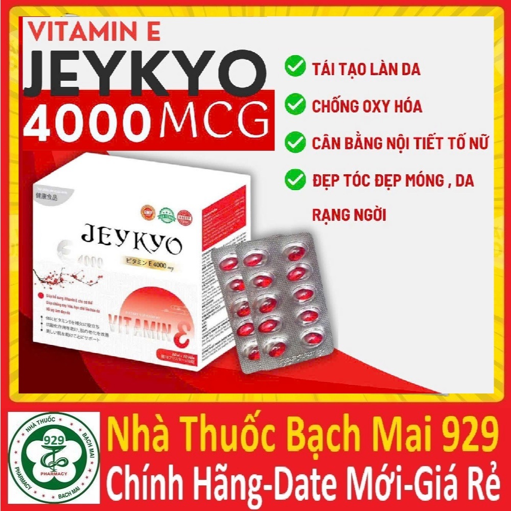 Viên uống Vitamin E đỏ 4000 JEYKYO hộp 100 viên