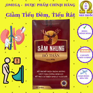  Sâm Nhung Bổ Thận Hakido PTA Tw   Mẫu vỏ mới 60 viên HSD 05 2028  - Bổ Thận Tráng Dương Hạn Chế Tiểu Đêm Tiểu Rắt 