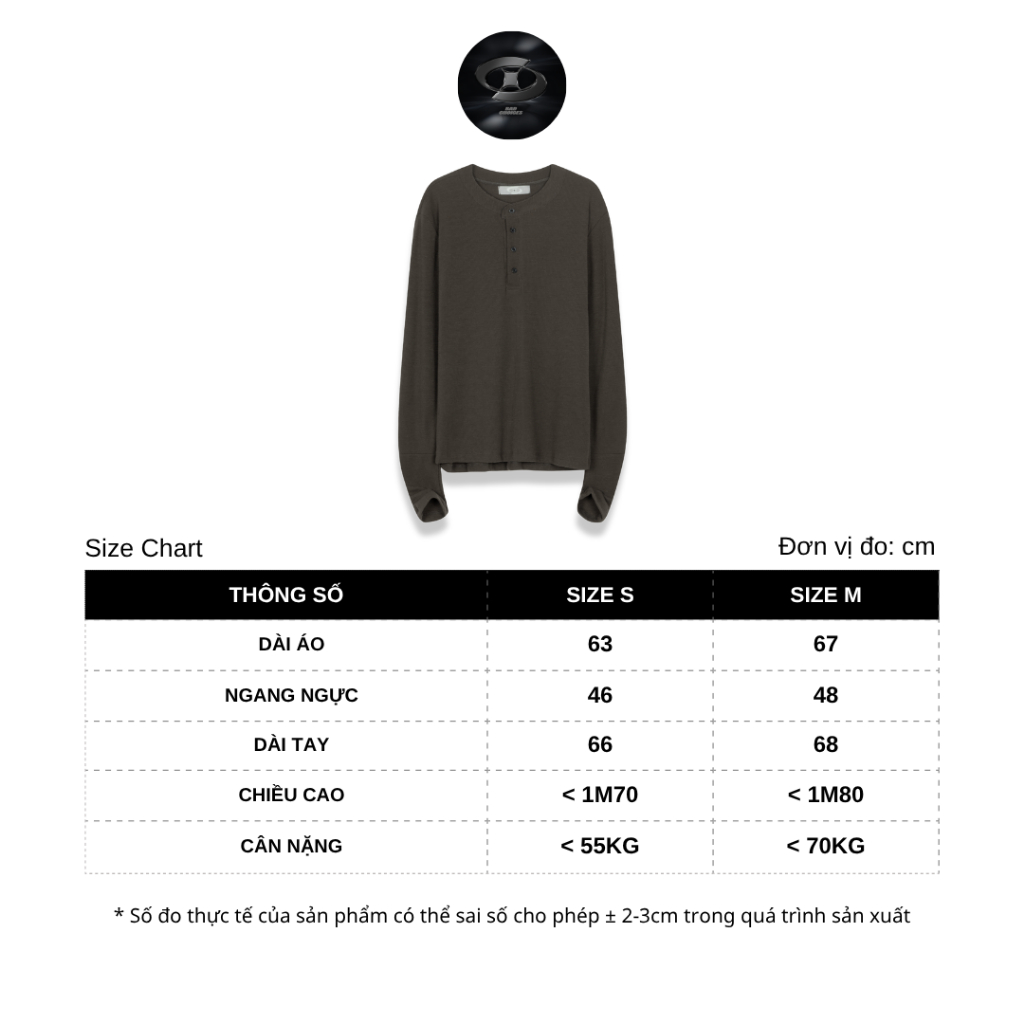 Bad Choices | Áo thun tay dài Henley RAWNECK Tee form ôm | BigBuy360 - bigbuy360.vn