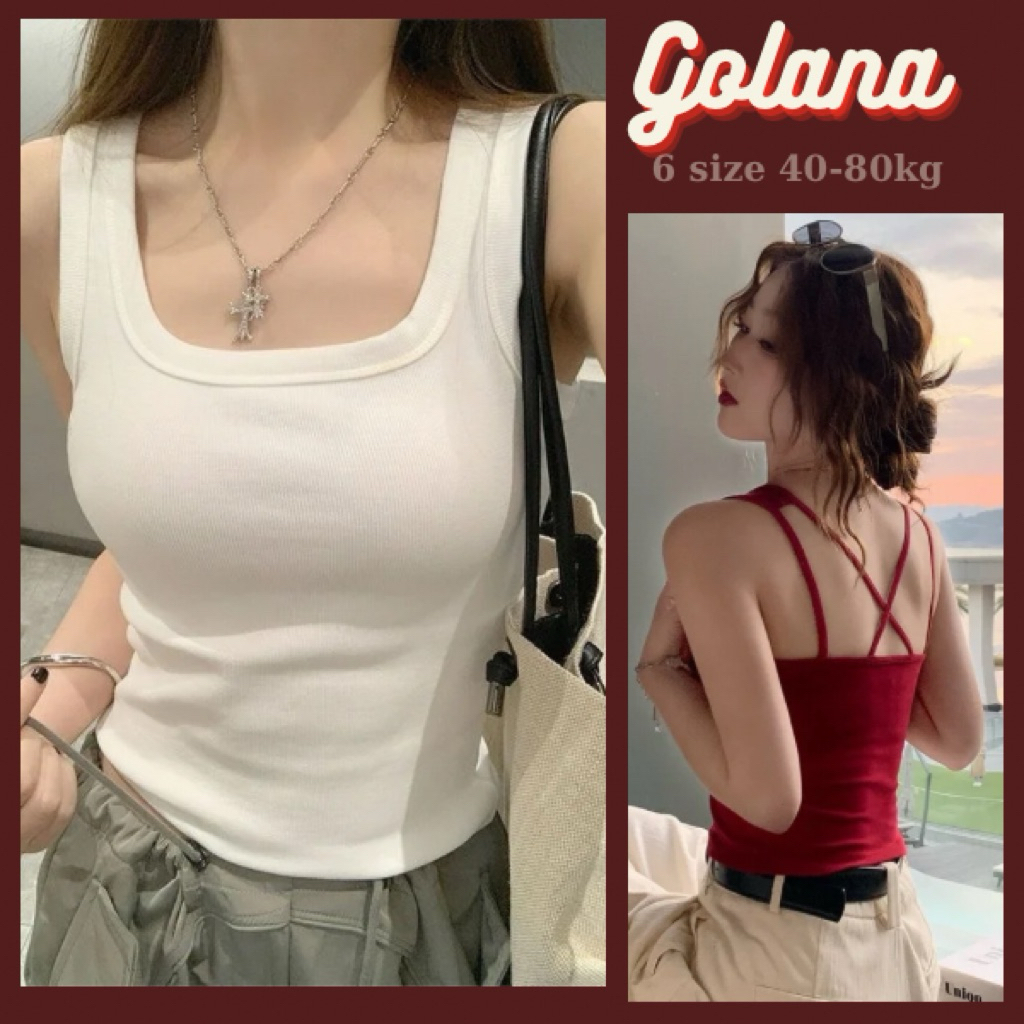 Áo Ba Lỗ Dây To Có Mút Ngực, Áo 2 dây bản to cổ vuông màu trơn (Có bigsize) bl258 | BigBuy360 - bigbuy360.vn