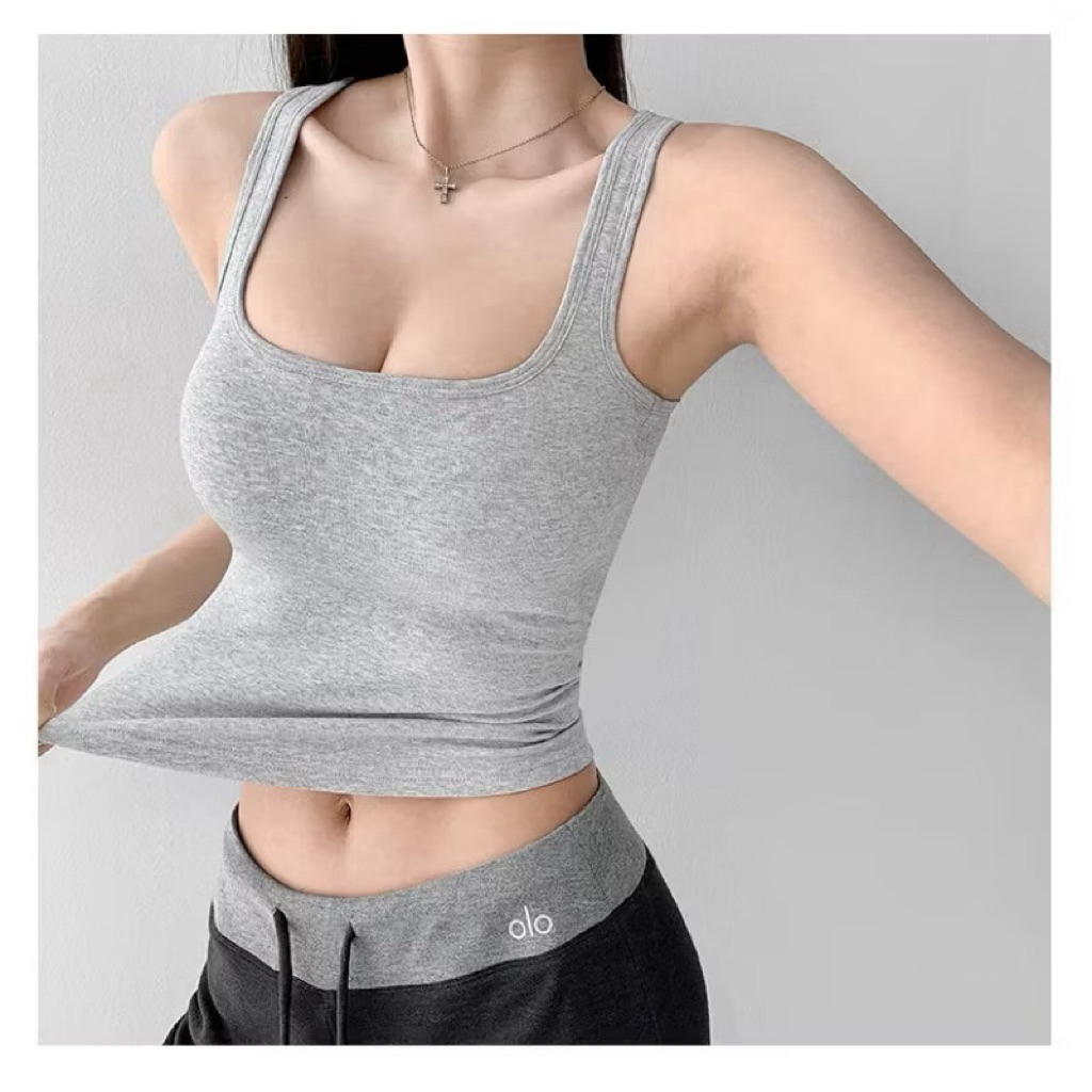Áo Ba Lỗ Dây To Có Mút Ngực, Áo 2 dây bản to cổ vuông màu trơn (Có bigsize) bl258 | BigBuy360 - bigbuy360.vn
