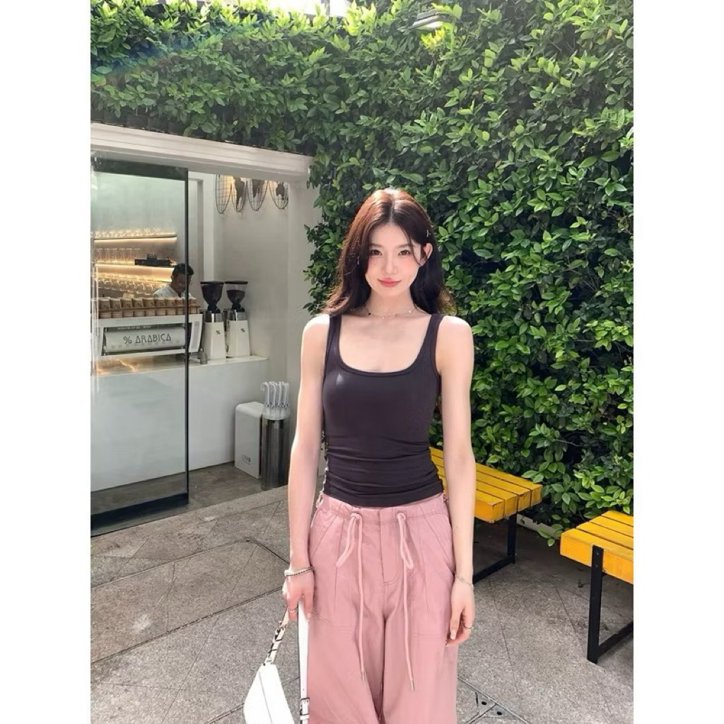 Áo Ba Lỗ Dây To Có Mút Ngực, Áo 2 dây bản to cổ vuông màu trơn (Có bigsize) bl258 | BigBuy360 - bigbuy360.vn