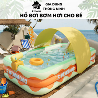  Bể bơi thành cao cho bé 3 tầng hồ phao trẻ em bơm hơi tại nhà chống trượt bền bỉ an toàn cho bé 