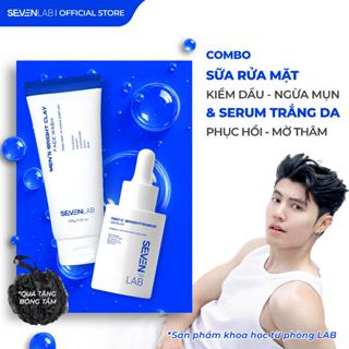 Combo serum dưỡng trắng sáng da và sữa rửa mặt giúp ngừa mụn nam giới SEVENLAB kiểm soát dầu, mờ thâm, đều màu da