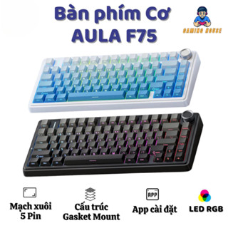 Bàn phím cơ Aula F75 không dây 3 mode - Mạch Xuôi - Hỗ trợ hotswap 5 pin - LED RGB - Có App