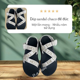 Dép sandal nam nữ DÂY TRẮNG KEM CHỮ đế thường dép đúc cao su cho nam nữ cao cấp