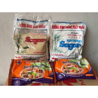 combo 20 túi bột canh i ốt hải châu 190g và 5 đuong trắng, vàng  túi 900g hạn luôn mới