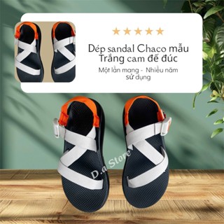 Dép sandal Chaco mẫu Trắng Cam đế thường D.A Store Dép đúc quai hậu cho Nam nữ