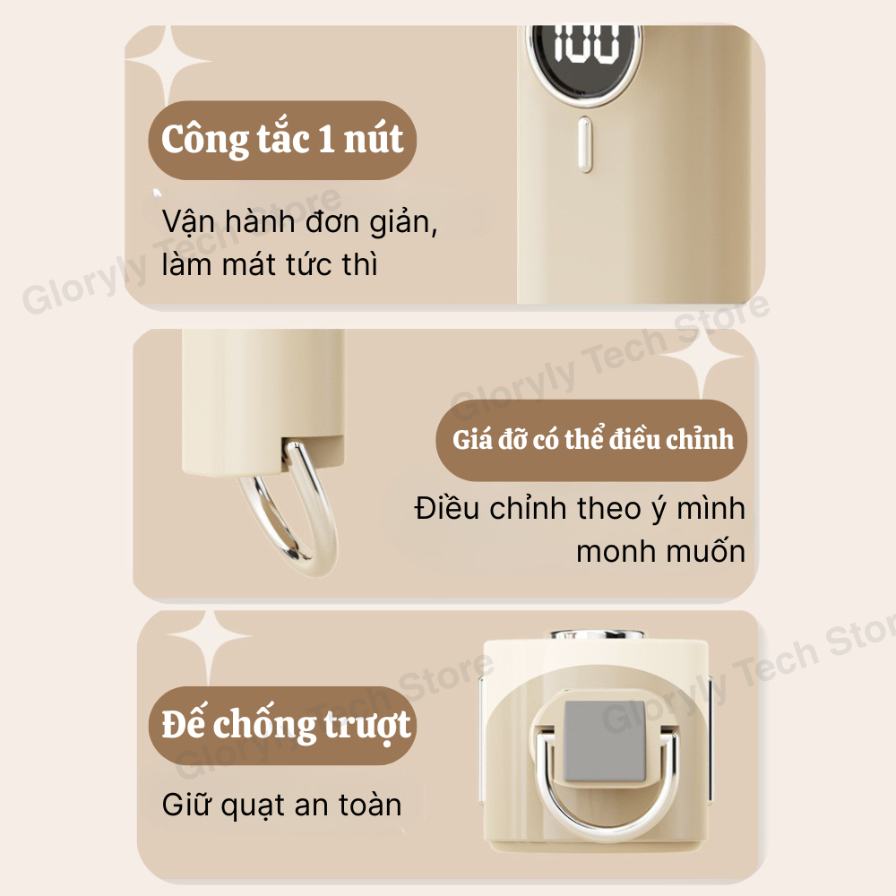 【Quạt cầm tay Mini】100 Cấp độ gió siêu mạnh siêu mát Màn hình kỹ thuật số Quạt Mini tiện lợi cần thiết để mang ra ngoài | BigBuy360 - bigbuy360.vn