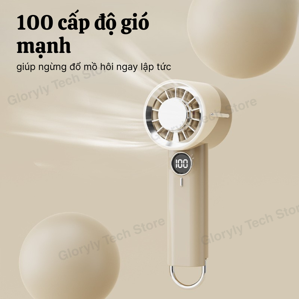 【Quạt cầm tay Mini】100 Cấp độ gió siêu mạnh siêu mát Màn hình kỹ thuật số Quạt Mini tiện lợi cần thiết để mang ra ngoài | BigBuy360 - bigbuy360.vn