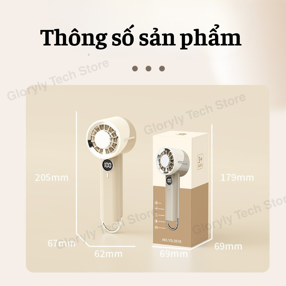【Quạt cầm tay Mini】100 Cấp độ gió siêu mạnh siêu mát Màn hình kỹ thuật số Quạt Mini tiện lợi cần thiết để mang ra ngoài | BigBuy360 - bigbuy360.vn