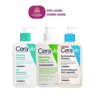  Sữa Rửa Mặt CeraVe Smoothing,Hydrating Cleanser 236ml Cho Da Dầu Da Mụn Da Khô 
