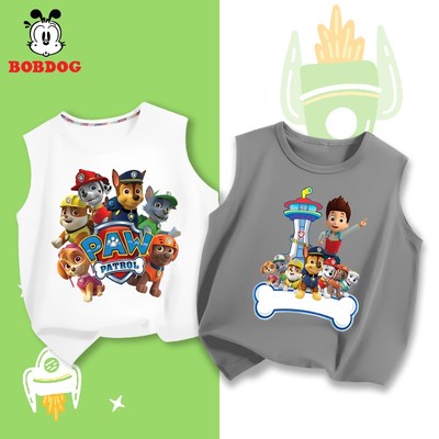 Áo ba lỗ bé trai BOBDOG mùa hè, chất liệu cotton thoáng mát mềm mịn in hình chó cứu hộ cute cho bé