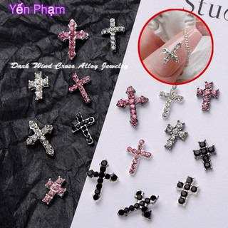 Set 5 charm thánh giá đính đá trang trí móng tay
