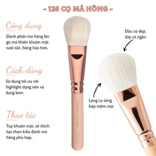 Cọ Trang Điểm Đánh Má Hồng ZOEVA 126 Rose Gold Luxe Cheek Finish Brush