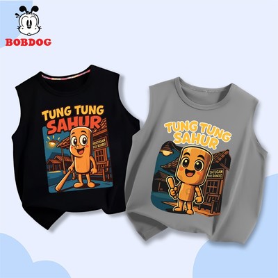 Áo ba lỗ bé trai BOBDOG áo bé trai chất liệu cotton thoáng mát, áo sát nách in hình tung tung tung cho bé