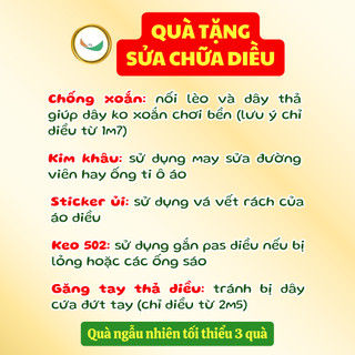 Diều sáo Vivu 2m5 -> 3m5 [KO DÂY KO SÁO] – Khung cacbon lắp ghép - Áo in nhiệt