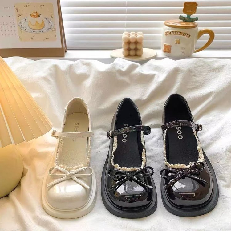 [FORM RỘNG LÙI 1 SZ] Giày Đốc Nữ Đế Cao 5P Tiểu Thư Đính Nơ Xoè Viền Ren Phong Cách Hàn Quốc Mã V098 | BigBuy360 - bigbuy360.vn