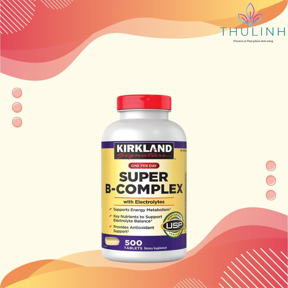 Viên uống Bổ sung Vitamin B Kirkland Super B-Complex with Electrilytes Kirkland 500 viên - Mỹ