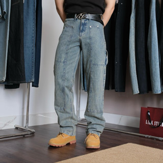  Quần Jeans Nam Double Knee Jeans by Lark Studio - Dáng ống suông năng động 